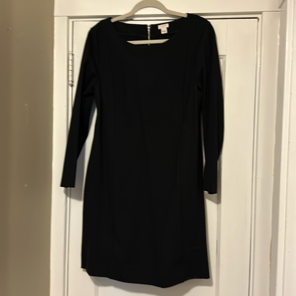 Stylish black stretchy JCrew knee-length dress